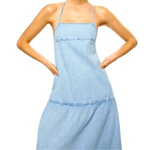 NWT - Mango light blue denim maxi dress